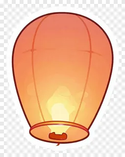 An orange paper sky lantern glowing from within.