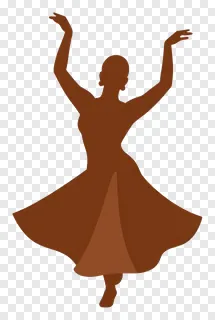 Silhouette of a dancer performing garba dance.