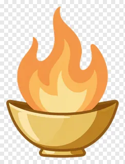 Brass diya with a curved flame design.