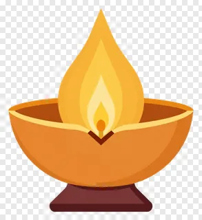 A golden diya with a flame, used in Durga Puja celebrations.