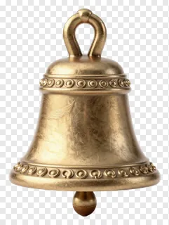 Golden bell with decorative patterns.