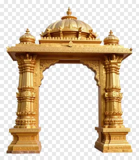 Golden Durga Puja Mandap Gate