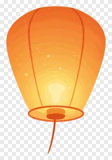 An orange floating lantern with a string.