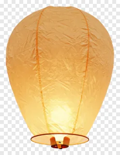 A warmly lit orange paper sky lantern.