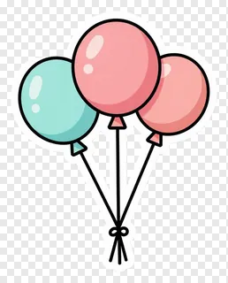 Three pastel balloons tied with a bow.