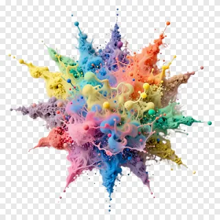 A colorful explosion of Holi powder in rainbow hues.