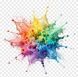 A colorful, symmetrical splash of Holi powder.