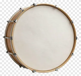 A retro-style drum with a light skin and metal lugs.