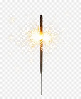 A lit sparkler emitting bright sparks.