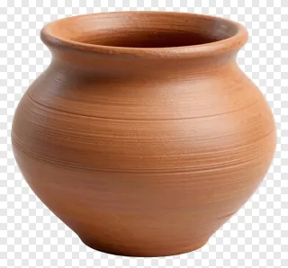 A terracotta clay pot for Durga Puja.