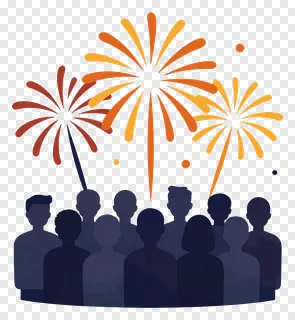 People watching fireworks at a festival.
