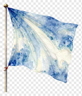 A watercolor-style Chhath Puja ritual flag on a pole.