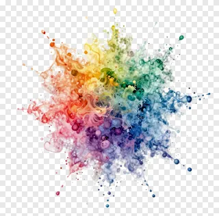 Colorful holi powder explosion with rainbow hues.