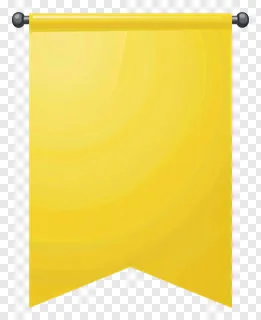 Yellow festival banner with curved bottom edge.