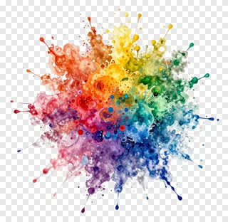 A colorful, symmetrical explosion of Holi powder.