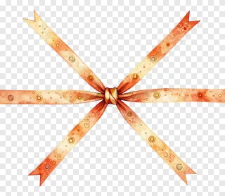 A rakhi tied with a silk ribbon in warm tones.