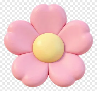 A pink flower with a yellow center.