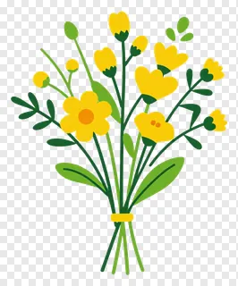 A bouquet of yellow wildflowers with green stems.