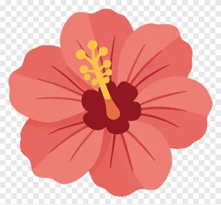 A red hibiscus flower with a yellow stamen.