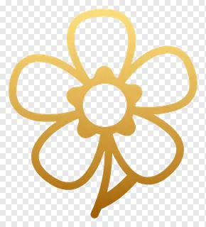 A golden gradient line art flower.