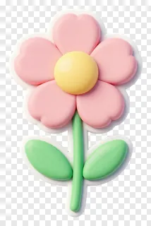 A pink flower bookmark with green leaves.