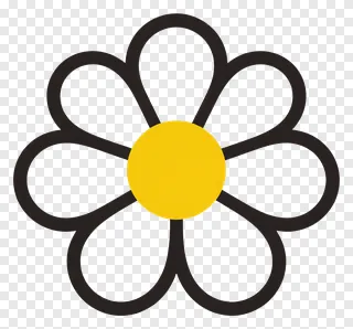 Yellow flower with dark petals on white.