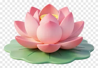 A pink lotus flower on a green leaf.