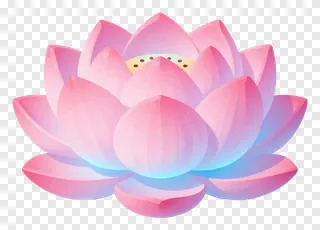 A pink lotus flower with a blue glow effect.