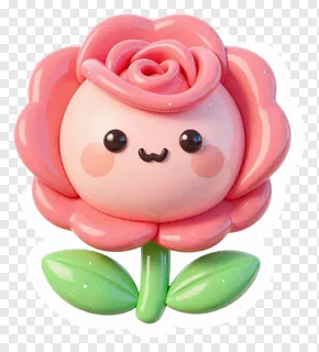 A cute pink rose with a smiling face.