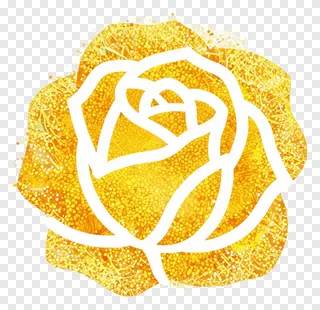 A golden rose with pollen dust effect.