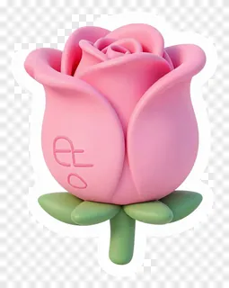 A pink rose bud with an embossed mark on its petal.