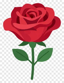 A glossy 3D rendered red rose.