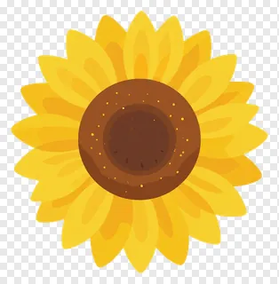 A sunflower with a speckled center and yellow petals.
