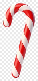 A red and white striped candy cane.