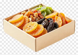 A gift box containing assorted dried fruits.
