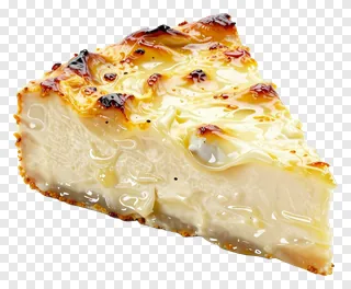 A wedge of baked feta cheese with a caramelized top.