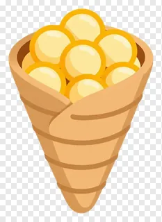 A cartoon cornucopia overflowing with golden kernels.