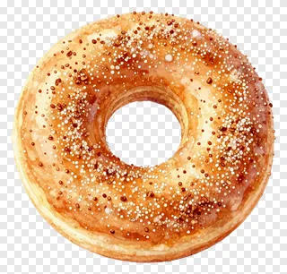 A cinnamon sugar donut hole with sprinkles.