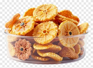 A clear glass bowl containing assorted dried citrus fruit slices.