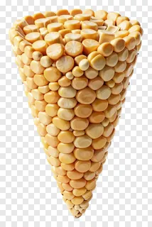 A cornucopia shaped like a corn cob with golden kernels.