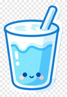A blue drink in a glass with a straw and a happy face.