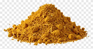 A pile of golden turmeric powder.