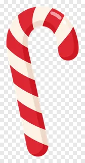 A red and white striped candy cane.