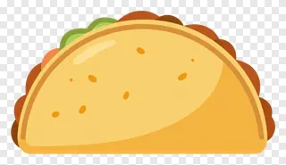 Cartoon taco with colorful fillings.