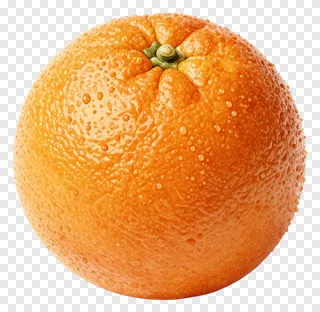 A fresh orange covered in water droplets.