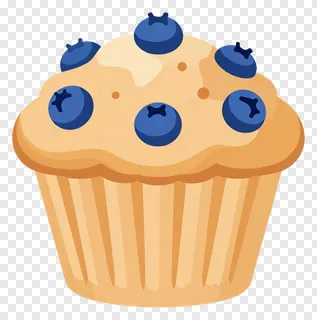 A frosted blueberry muffin with fresh berries on top.