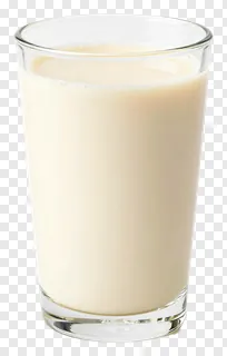 A glass containing creamy lassi.