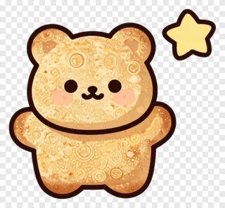 A bear-shaped gujiya sweet with a star.
