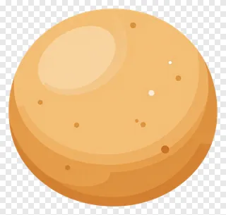 A golden gujiya sweet with speckles.
