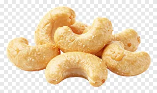 Honey roasted cashew nuts with sugar crystals.
